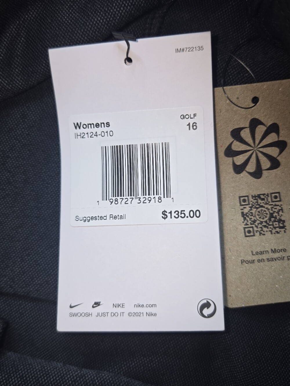 NWT Nike Golf Dri-FIT Slim Fit Black Ankle Pants Joggers Size 16 - Picture 7 of 12